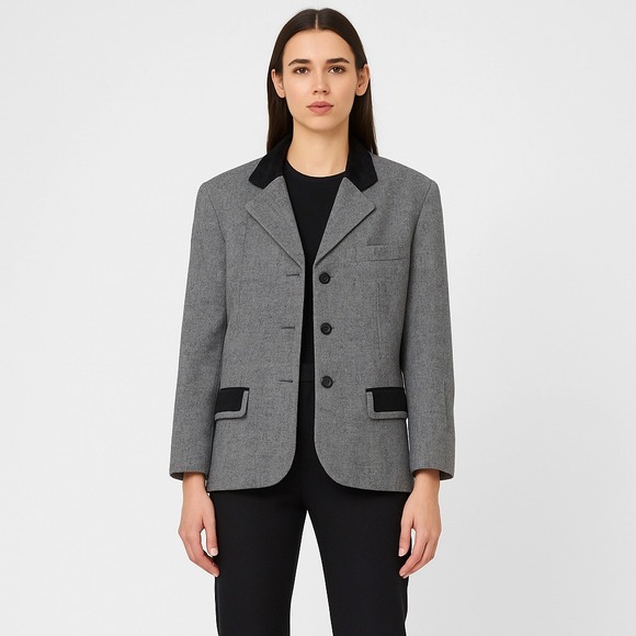 GUESS VTG Academia 3‎ button suit jacket blazer sport coat in grey made in Korea - Picture 1 of 15